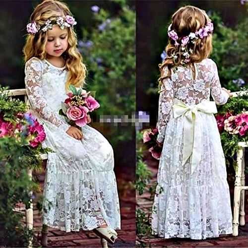 long sleeve flower girl dress ...