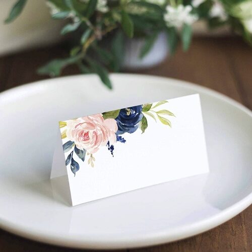 Flowers wedding seating cards