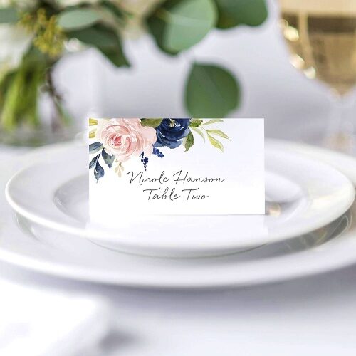 Flowers wedding seating cards