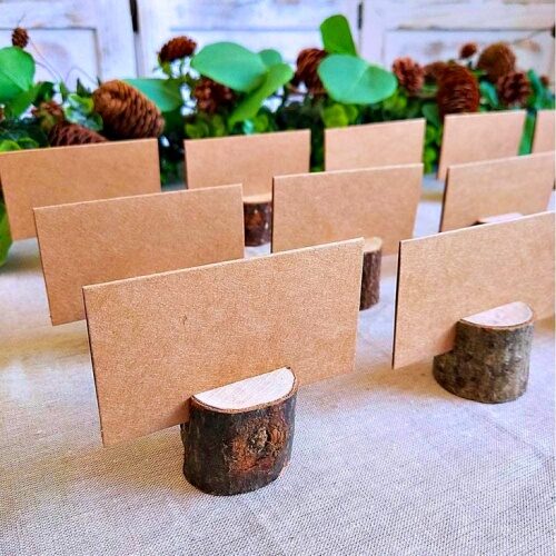 Wooden seating cards holders