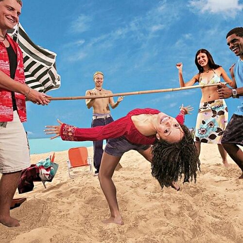 Inflatable party limbo stick