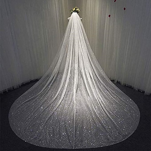 Bridal wedding veil sparkle If you wanted to be a real princess on the big day of your life this is the veil for you