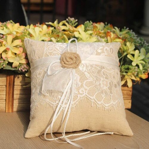 Rustic vintage ring pillow