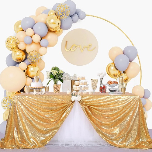 Gold glitter sequin tablecloth Upgrades the wedding design to a...