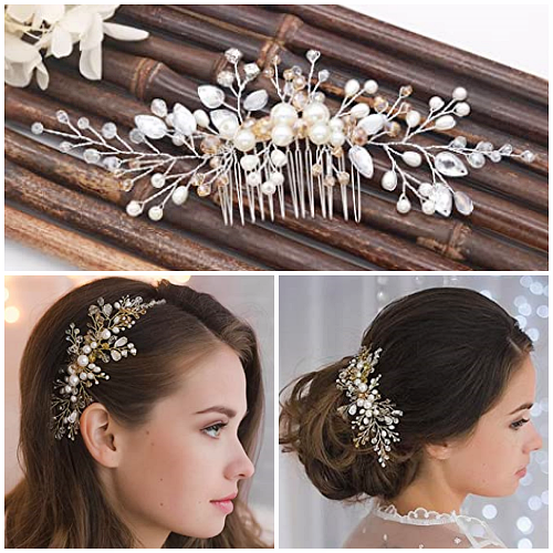 Weddings Accessories Hair Accessories Decorative Combs Bridal Hair Comb. Bridal Hair Accessories Swarovski Crystals And Pearl White flower Bridal Hair comb set Wedding Hair Accessory 