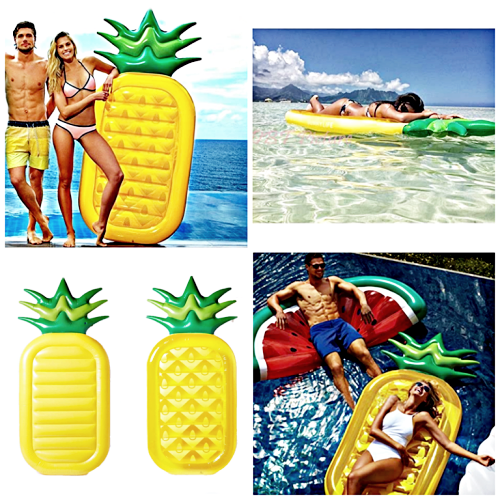 ANTTAA Giant Pineapple Pool Party Float Raft Summer Outdoor Swimming Inflatable Floatie Lounge /Pool Loungers Chair Toy Air Bed Beach Mat for Adults & Kids L71xW35.5xH8 