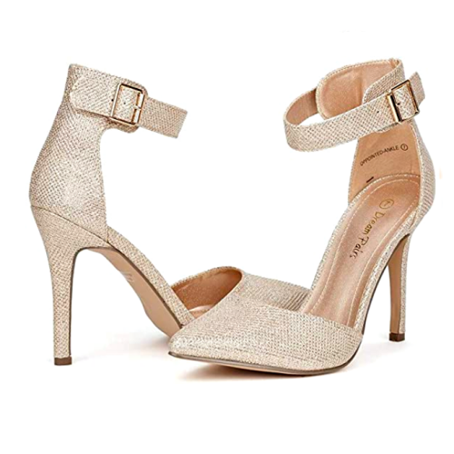 Bridal shimmering heel shoes