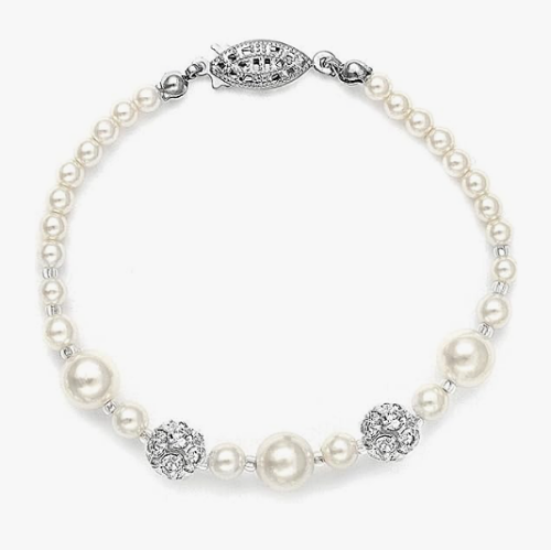 Wedding bracelet with pearls Luxurious pearl bracelet for brides Embadded with shiny crystals