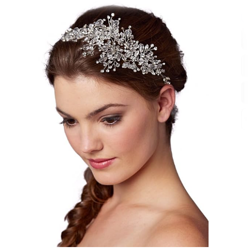 Crystal headpiece bridal hair vine Beautiful bridal tiara woven with...