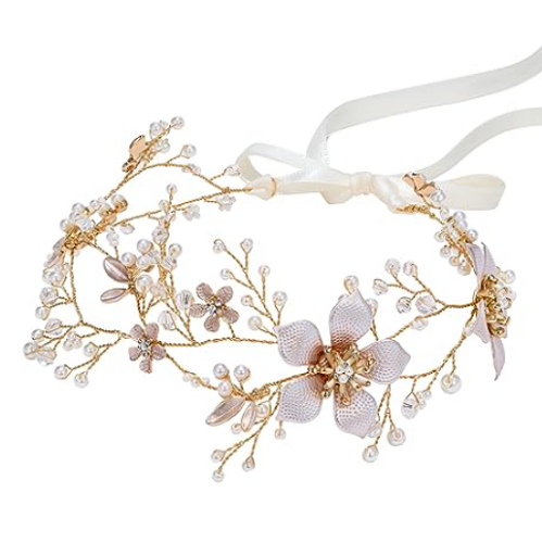 Bridal hair vine flowers A magical floral tiara for brides made with pearls and crystals