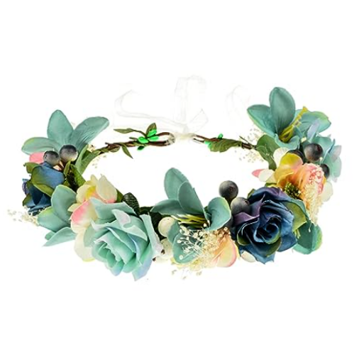 Bridal flower crown headband Marvelous work of art made of realistic flowers combined with stunning silk vegetation