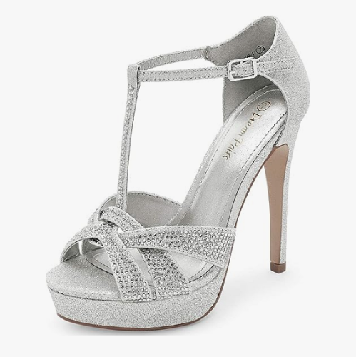 Bridal sandals high heels Stunning style with crystals with a flattering ankle strap in gorgeous colors