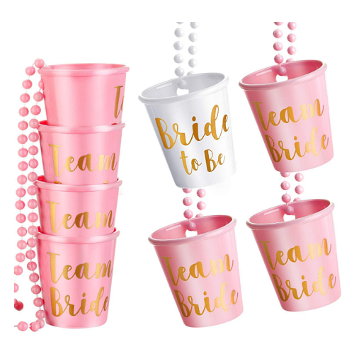 Team bride shot glass necklace Make sure your party is happy and hang these stunning chasers on your guests