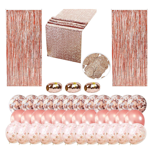 Rose gold party decorations Huge & affordable package of gorgeous Rose Gold decorations