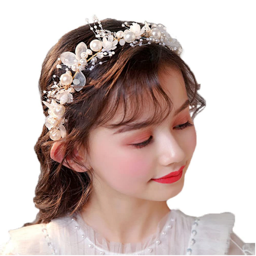 Flower girl hair headband Spectacular hair accessory for girls with magical pearls in A unique design