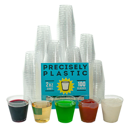 Plastic shot glasses bulk buy 100 Pcs Mini Plastic Dessert Cups Shots Round Wedding Party 60ml
