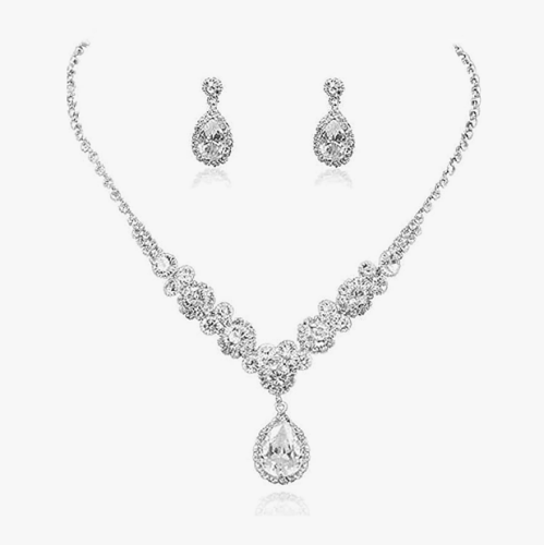 Crystal bridal necklace jewellery Stunning! A luxurious crystal necklace with matching falling earrings