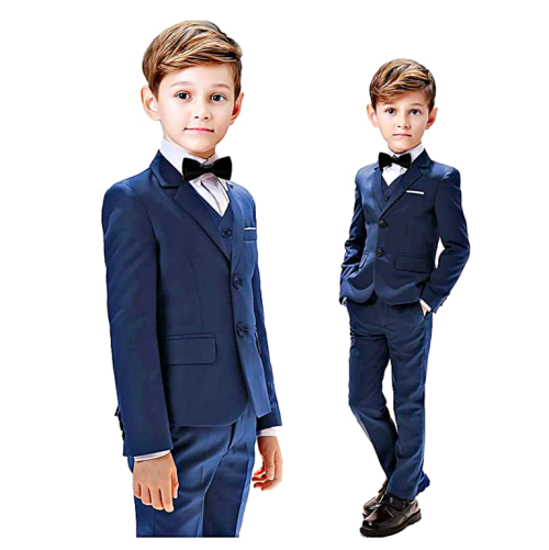 Baby Toddler Boys Formal Wedding Vest Necktie Suits Sets Outfits Brown Size S-7 