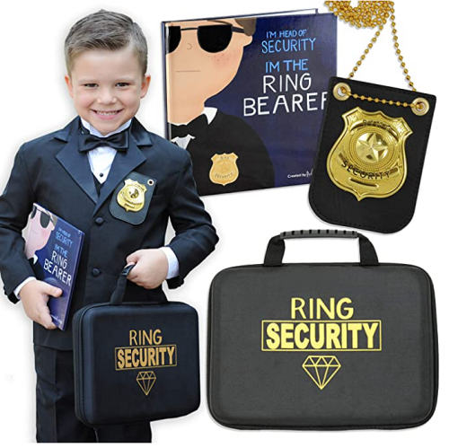 Ring Security,Ring Bearer Security Badge,Ring Bear Gift,Personalized Ring Bearer Badge,WIth Gift Box,Metal Badge,Pinback Fastener