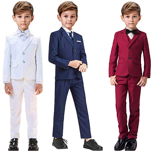 Classic Gift Wedding Tuxedo Suits Color Satin Necktie from Boy Baby Toddler Teen 