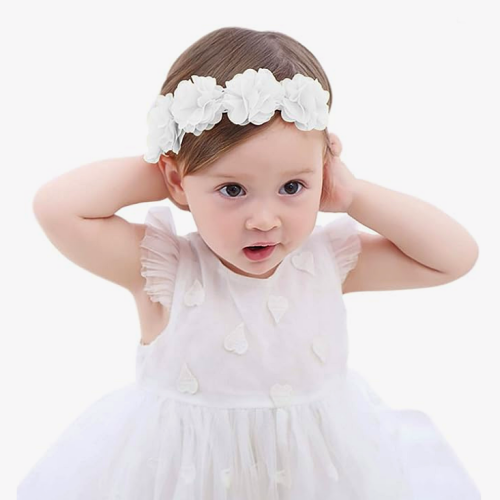 Flower girl headbands for babies Made of chiffon comfortable and soft fabric with magical flowers
