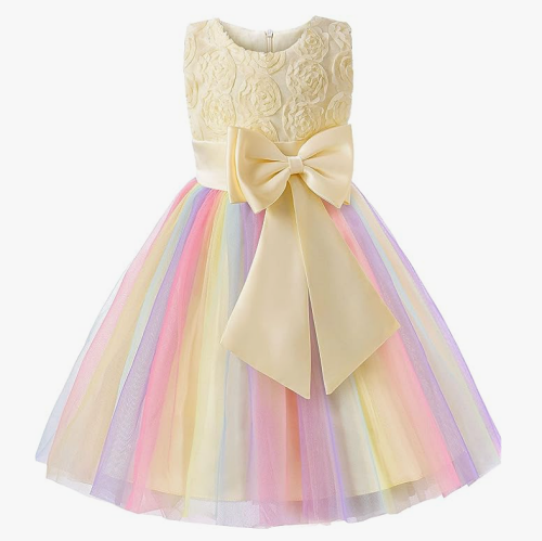 Rainbow flower girl dress for sale Tutu gown for little girls in all the colors of the rainbow For Ages 3-8 Years Old