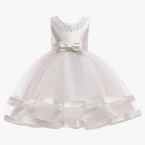 Formal dresses flower girl dresses Suitable for ages six months to 9 years Flowing lace dress with stunning satin edges