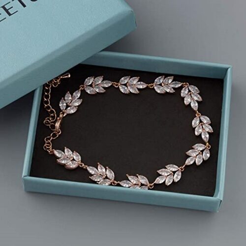 Crystal Leaf Bridal Bracelet