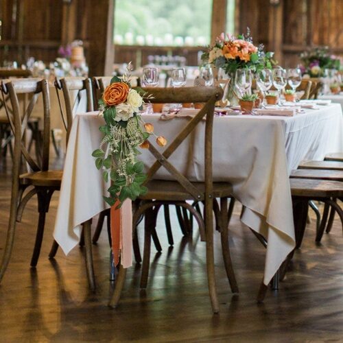 Wedding chairs flower decorations