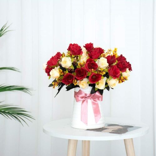 Wedding artificial flowers in vase