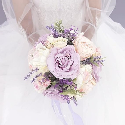 Bridal bouquet purple and lavender Romantic luxurious and photogenic made...
