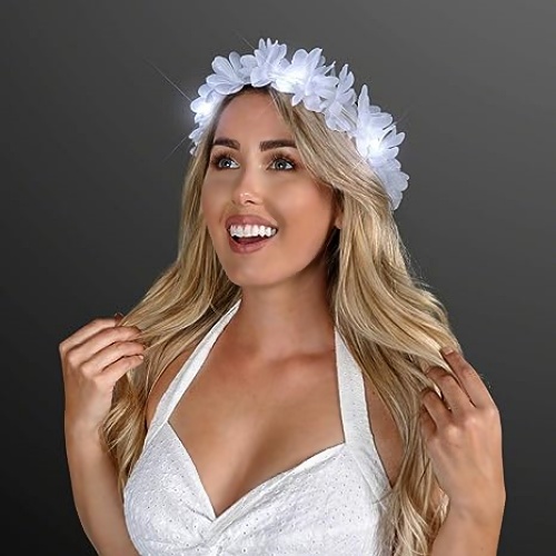 White light up flower crown A package of 12 perfect flower crowns with LED lights Super photogenic accessory