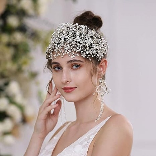 Bridal rhinestone headdress Wow what a work of art You...