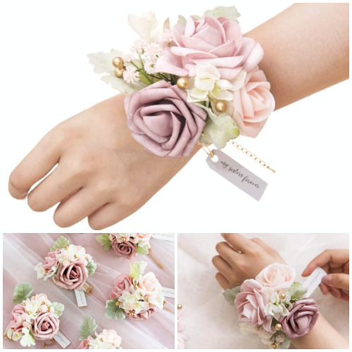 11 CORSAGEs White Roses Customized Wedding min boquet Prom Mother Bride 