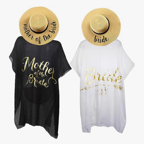 Bachelorette party gifts for bridesmaids Awesome sets of beach covers and hats for bachelorette party participants