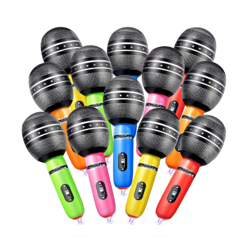 Big inflatable microphone An affordable package of 12 pcs in beautiful and varied colors