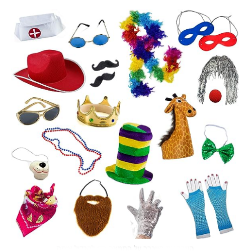 Photo booth props wedding for adults and children for a wedding or Hen party Package of 18 diverse accessories