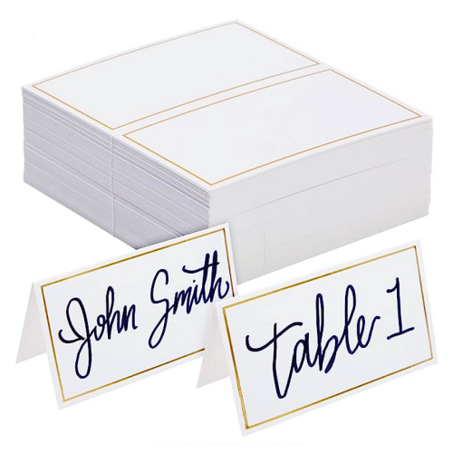 Seating cards for wedding reception with a lovely foil gold frame An affordable package of 100 cards