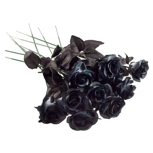 Black wedding roses Artificial Flowers in a Breathtaking Gothic and...