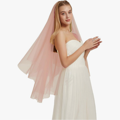Short bridal veil blush The most special veil in the world in the sweetest and most charming color