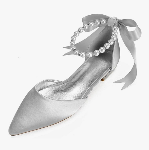 Bridal shoes with pearls Charming special and most importantly comfortable shoes with satin ribbons