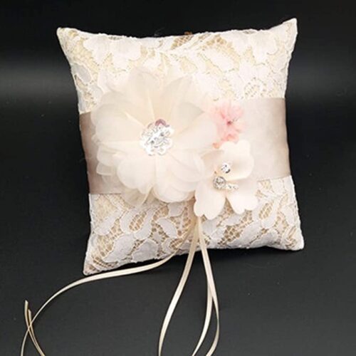 Wedding ring pillow with flowers