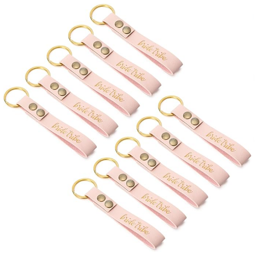 Bride tribe keychain with Gold Bride Tribe Lettering Set of 10