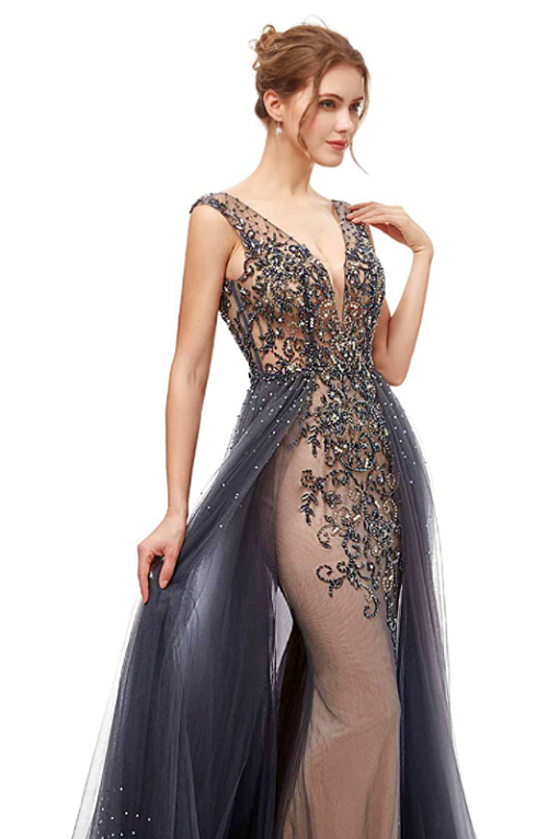 Open back evening gown