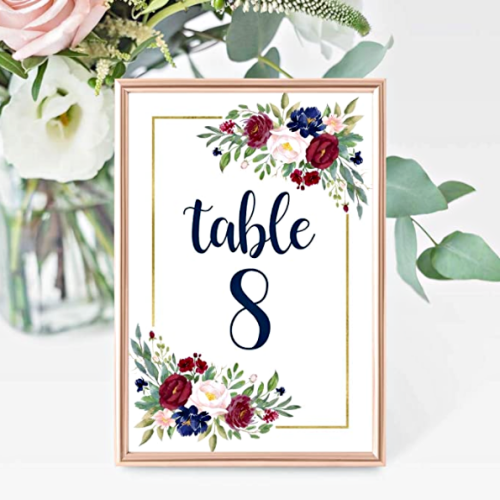Special wedding table numbers