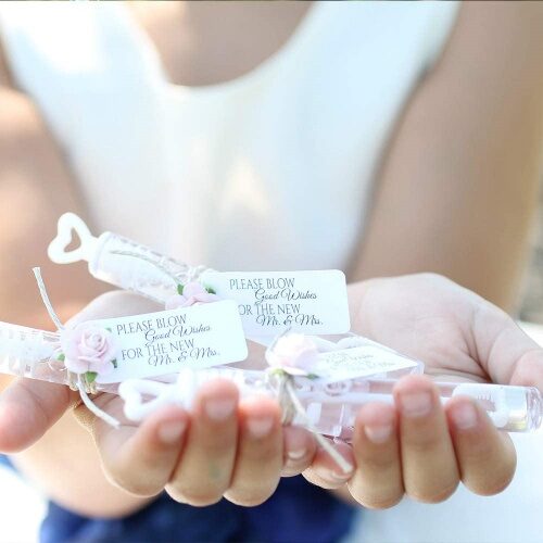 wedding Soap bubble bottles with hearts