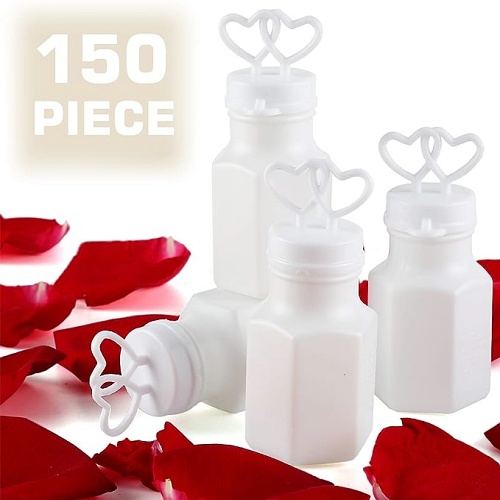Heart wedding bubble tubes in a stunning and romantic design with double hearts in a beautiful wedding color. An especially affordable package of 150 Pcs!
