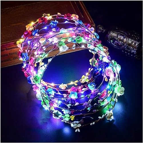 Led flower crown bulk 7 Pcs of beautiful and flattering colorful tiaras that will add light and joy to your dacefloor