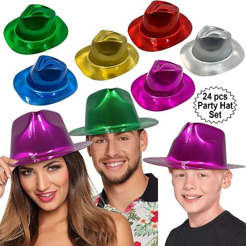 Metallic party hats for weddings in spectacular and fun colors will make your guests enjoy the party, and make great photos! Pack of 24 Pcs