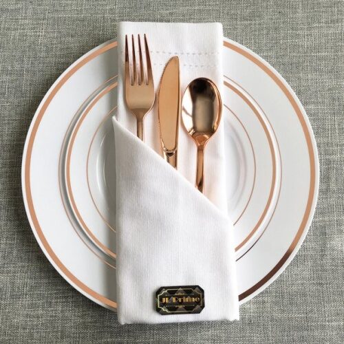 Rose Gold plastic cutlery set